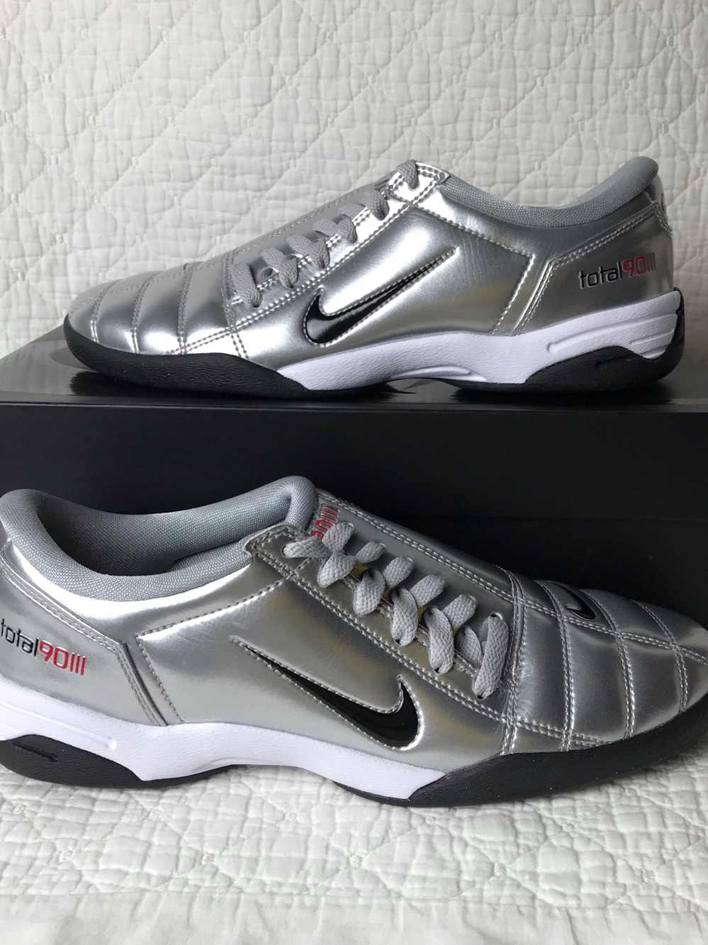 Nike Total 90 3 SP Shoes Men’s SZ 8 Metallic Silver Black HJ9351-002